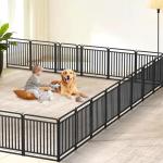 New Thickened Version Dog Playpen, 32 Inch Dog Fences for The Yard, Portable Outdoor Dog Playpen for Large/Medium/Small Dogs, Foldable Metal Dog Dlaypen, with Doors (16 Panels, 32 Inch)