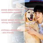 DOGWONG Cotton Hemp Pink Dog Collar Adjustable Soft Natural Fabric Pet Collar Cute Wedding Puppy Necklace for Small Medium Large Dogs