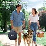 Dog Playpen, Portable Pet Cat PlayPen, 600D Oxford Dog Kennel Tent Crate, Waterproof&Breathable, Indoor Outdoor Travel Camping for Medium/Large Breed with Carrying Case+Bowl(M), Light Pink Flowers