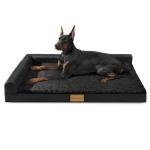 Patas Lague Orthopedic Dog Bed Large Sized Dog 36''X24'', Waterproof L Bolster Medium Pet Sofa Beds with Removable Washable Cover, Soft Comfortable Pet Couch Crate Mat with Nonskid Bottom, Black