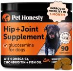 Pet Honesty Hip & Joint Health - Soft Chews for Dogs, Joint Supplement with Glucosamine Chondroitin, MSM, Turmeric, Joint Support + Mobility, May Reduce Occasional Discomfort (Bacon 90 Count)