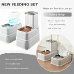 Elevated Dog Bowls Set, 1 Gallon Automatic Gravity Food Feeder & Water Dispenser with Stainless Steel Bowls, Adjustable Elevated Feeder for Small Medium Large Dogs, Anti-Choking & Neck Protection