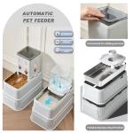 Elevated Dog Bowls Set, 1 Gallon Automatic Gravity Food Feeder & Water Dispenser with Stainless Steel Bowls, Adjustable Elevated Feeder for Small Medium Large Dogs, Anti-Choking & Neck Protection