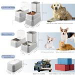 Elevated Dog Bowls Set, 1 Gallon Automatic Gravity Food Feeder & Water Dispenser with Stainless Steel Bowls, Adjustable Elevated Feeder for Small Medium Large Dogs, Anti-Choking & Neck Protection