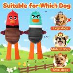 PatsFran Dog Toys for Aggressive Chewers, 2 Pack No Stuffing Squeaky Dog Toys to Keep Them Busy, Interactive Puppy Toys with Crinkle and Holds a Bottle