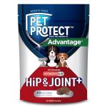 Pet Protect Dog Hip & Joint+ Supplement for Active & Aging Dogs, Vet-Formulated Synovi G4, Dog Glucosamine, Chicken-Flavored Soft Chews (60 Count)