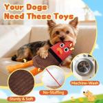 PatsFran Dog Toys for Aggressive Chewers, 2 Pack No Stuffing Squeaky Dog Toys to Keep Them Busy, Interactive Puppy Toys with Crinkle and Holds a Bottle