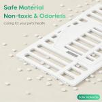 FDW Dog Playpen with Door, 24 Inch Puppy Play Pen for Small Dogs, Indoor Outdoor Plastic Pet Fence, Secure Locking Gate Pen, 38" L x 38" W x 24" H, White (4 Panels)