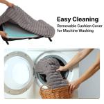 Veehoo Elevated Dog Bed with Bolster Cushion, Fluffy Plush Dog Couch Beds for Small Dogs, Cats, Washable Raised Pet Cot with Non-Slip Feet for Indoor or Patios Use, 24 x 18 Inches, Grey