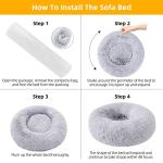 Dog Bed for Small Medium Large Dogs Cats, 20 inch Calming Washable-Round Cozy Soft Pet Bed for Puppy and Kitten with Slip-Resistant Bottom