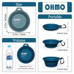 OHMO Collapsible Dog Bowl(2 Pack, Peacock&Light Blue 12oz/400ml) Premium Silicone Pet Water Bowls for Cats & Dogs, Portable Dog Travel Bowls Foldable for Outdoor Camping Hiking