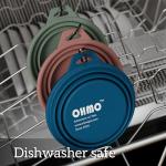 OHMO Collapsible Dog Bowl(2 Pack, Peacock&Light Blue 12oz/400ml) Premium Silicone Pet Water Bowls for Cats & Dogs, Portable Dog Travel Bowls Foldable for Outdoor Camping Hiking