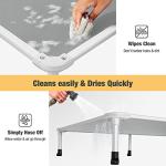 Veehoo Chew Proof Elevated Dog Bed - Cooling Raised Pet Cot - Silver Aluminum Frame and Durable Textilene Mesh Fabric, Unique Designed No-Slip Feet for Indoor or Outdoor Use, Grey, Large, CWC2003