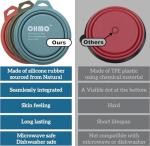 OHMO Collapsible Dog Bowl(2 Pack, Peacock&Light Blue 12oz/400ml) Premium Silicone Pet Water Bowls for Cats & Dogs, Portable Dog Travel Bowls Foldable for Outdoor Camping Hiking