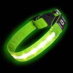 Super Bright LED Dog Collar - Fully Waterproof & Adjustable Glow Collar - USB-C Rechargeable for Night Walking, Safety - Flashing Lighted Collar for Dogs(Green,Medium)