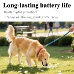 GPS Tracker for Dogs & Cats, No Subscription & No SIM Card, 365-Day Extra Long Battery Life, Real-Time Alerts & Historical Routes, Mini Waterproof Drop-Proof Pet Locator, Compatible with Android & iOS
