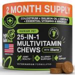 Pets are Kids 25-in-1 Dog Multivitamin - Pet Vitamins and Supplements with LBiome™, Colostrum & Salmon Oil for Gut, Allergy, Mobility & Immune Health - Bacon Flavored, Dog Supplements - 60 Chews