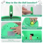 TeqHome Automatic Ball Launcher for Dogs, Dog Ball Thrower Launcher Fetch Machine with 3 Adjustable Distance & 6 Tennis Balls (2 inch),Indoor Outdoor Interactive Puppy Pet Toy for Small to Medium Dogs