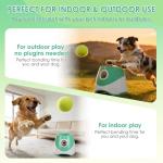 TeqHome Automatic Ball Launcher for Dogs, Dog Ball Thrower Launcher Fetch Machine with 3 Adjustable Distance & 6 Tennis Balls (2 inch),Indoor Outdoor Interactive Puppy Pet Toy for Small to Medium Dogs