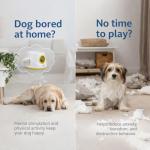 JLGK Automatic Dog Ball Launcher for Small Dogs & Medium Dogs, Interactive Fetch Machine with 3 Launch Distances (15–45 FT), USB Rechargeable, Includes 6 ETPU Balls