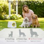 JLGK Automatic Dog Ball Launcher for Small Dogs & Medium Dogs, Interactive Fetch Machine with 3 Launch Distances (15–45 FT), USB Rechargeable, Includes 6 ETPU Balls