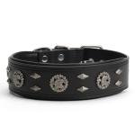 LOIIHEII Premium Leather Dog Collar for Large Dogs - 2-Inch Wide Adjustable Soft Handmade Heavy Duty Collar for Giant Breeds, Durable & Comfortable - Black
