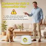 JLGK Automatic Dog Ball Launcher for Small Dogs & Medium Dogs, Interactive Fetch Machine with 3 Launch Distances (15–45 FT), USB Rechargeable, Includes 6 ETPU Balls