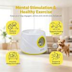 JLGK Automatic Dog Ball Launcher for Small Dogs & Medium Dogs, Interactive Fetch Machine with 3 Launch Distances (15–45 FT), USB Rechargeable, Includes 6 ETPU Balls