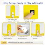 JLGK Automatic Dog Ball Launcher for Small Dogs & Medium Dogs, Interactive Fetch Machine with 3 Launch Distances (15–45 FT), USB Rechargeable, Includes 6 ETPU Balls