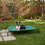Amazon Basics Cooling Breathable Elevated Dog Bed with Metal Frame for Large Dogs, 51" x 31" x 8", Green, Easy to Assemble