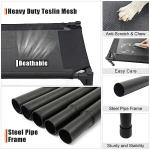 Garnpet Elevated Dog Bed for Large Dogs, Raised Dog Cot Fits Up to 120 LBs, Heavy Duty Pet Cots with Durable Supportive Teslin Recyclable Washable Mesh, Indoor & Outdoor Pet Bed, Dark Grey