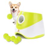 Elevon Automatic Dog Ball Launcher, Indoor/Outdoor Interactive Dog Toy with Three Ranges, Includes 6 Mini Tennis Balls and a Data Line, Suitable for Small and Medium-Sized Dogs, Green