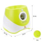 Elevon Automatic Dog Ball Launcher, Indoor/Outdoor Interactive Dog Toy with Three Ranges, Includes 6 Mini Tennis Balls and a Data Line, Suitable for Small and Medium-Sized Dogs, Green