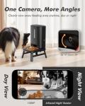 Automatic Dog Feeder for Large Breed with Camera - 15L/ 64 Cups Anti-Clog 5G WiFi Dog Food Dispenser for 2-23mm Kibble, Elevated Stand, Large Food Tray, 1080P HD Video with Night Vision, Keeps Fresh