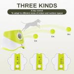 Elevon Automatic Dog Ball Launcher, Indoor/Outdoor Interactive Dog Toy with Three Ranges, Includes 6 Mini Tennis Balls and a Data Line, Suitable for Small and Medium-Sized Dogs, Green