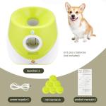 Elevon Automatic Dog Ball Launcher, Indoor/Outdoor Interactive Dog Toy with Three Ranges, Includes 6 Mini Tennis Balls and a Data Line, Suitable for Small and Medium-Sized Dogs, Green