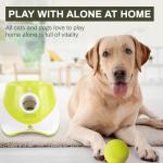 Elevon Automatic Dog Ball Launcher, Indoor/Outdoor Interactive Dog Toy with Three Ranges, Includes 6 Mini Tennis Balls and a Data Line, Suitable for Small and Medium-Sized Dogs, Green