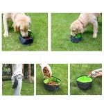 YMETECH 2 Pcs Collapsible Dog Bowls for Travel, Foldable, Portable and Light for Food and Water - (Green+Orange)