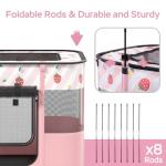 Portable Pet Cat Playpen,Cat Cages Indoor Collapsible Dog Crates Tent Kennel Playpen for Dogs Cat and Rabbit Travel Dog Playpen Indoor & Outdoor (Small（27.6" L x 21.7" W x 17.7" H）, Pink)