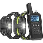 FunniPets Dog Shock Collar 2 Pack - Dog Training Collar with Remote IP65 Waterproof E Collar for Dogs Training with Shock Vibrate Beep and Light Modes for Small Medium Large Dogs