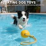 PUPTECK Dog Pool Floating Toys - 2 Pack Fetch Balls on a Rope Toys for Medium Large Dogs, EVA Durable Rubber Water Pet Interactive Toys, for Summer Beach Outdoor Throw Training Retrieving Play