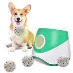SOCO Automatic Ball Launcher for Dogs with Random Mode, 3 Settings to 45FT, Rechargeable Dog Ball Thrower with 4 ETPU Tennis Balls for Small Medium Breeds