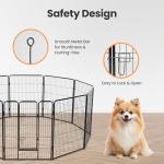 Simple Deluxe Dog Playpen Outdoor Indoor, 24 Inch 8 Panels Dog Fence for Small Dogs Puppy, Perfect Dog Pen for Camping, Yard, RV, Garden Fence, Black