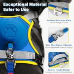 paatata No Pull Dog Harness, 2 in 1 Retractable Harness with Auto-Lock, Reflective Breathable Mesh and Handle, Adjustable Leash Set for Small, Medium,Large Dogs,Cats (Color 2, XL)