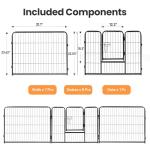 Simple Deluxe Dog Playpen Outdoor Indoor, 24 Inch 8 Panels Dog Fence for Small Dogs Puppy, Perfect Dog Pen for Camping, Yard, RV, Garden Fence, Black