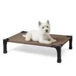 Niubya Elevated Outdoor Dog Bed, Cooling Elevated Pet Cot, Steel-Framed and Non-Slip Feet, Raised Dog Bed with Waterproof, Washable, Breathable Teslin Mesh, 35in