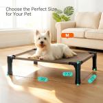 Niubya Elevated Outdoor Dog Bed, Cooling Elevated Pet Cot, Steel-Framed and Non-Slip Feet, Raised Dog Bed with Waterproof, Washable, Breathable Teslin Mesh, 35in