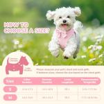 Small Dog Collar Harness and Leash Set, Dog Harness no Pull with Bowtie, Breathable Cotton Adjustable Pet Puppy Harness, Easy Walk Dog Harness, M(16-21")