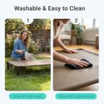 Niubya Elevated Outdoor Dog Bed, Cooling Elevated Pet Cot, Steel-Framed and Non-Slip Feet, Raised Dog Bed with Waterproof, Washable, Breathable Teslin Mesh, 35in