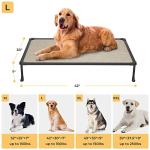 Veehoo Chewproof Elevated Dog Bed - Cooling Raised Pet Cot, Breathable Mesh, Washable & Non-Slip for Large Dogs, Indoor/Outdoor, Beige Coffee Mat and Black Frame, 42x30inches (Model CWC2203A03)